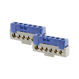 Lot De 2 Borniers Phase Bleu - 6 Connexions - Thomson