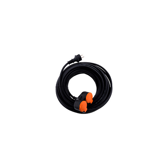 Rallonge Étanche 2 Prises 2p+t H07rn-f 3x 1,5mm² 25m Avec Clip De Fixation Orange - Zenitech