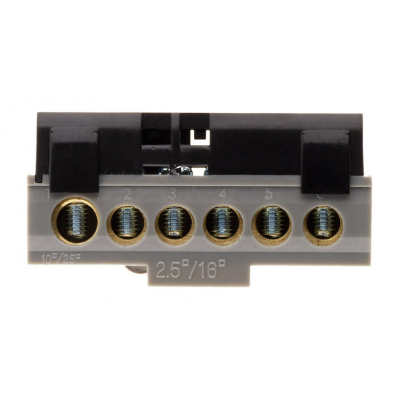 Bornier Neutre Noir - 6 Connexions - Thomson