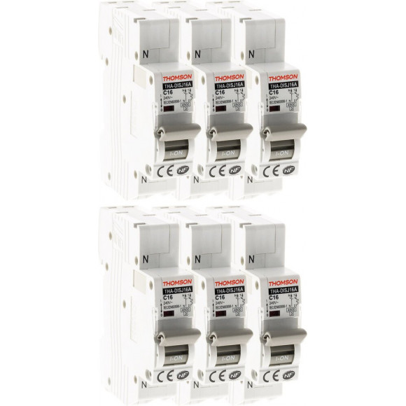 Lot De 6 Disjoncteurs À Connexions Automatiques Ph+n Thomson - 16a Nf