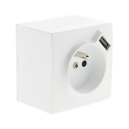 Prise 2p+t + Usb 2.4a En Saillie Blanc Ral 9010