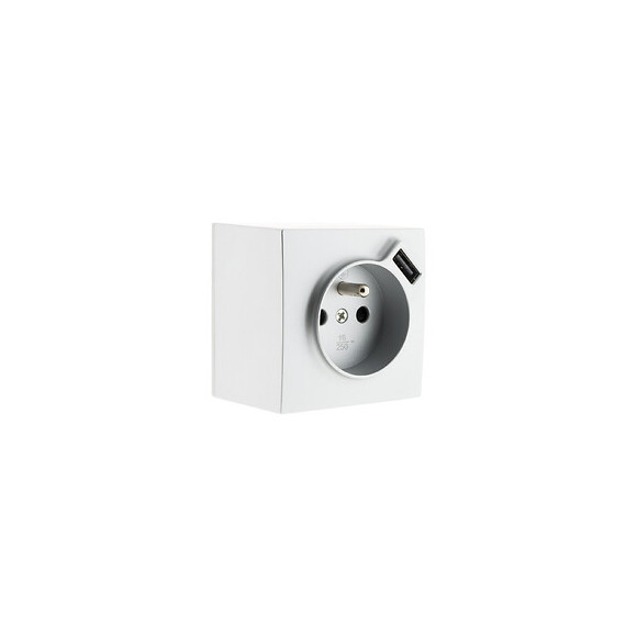 Prise 2 P+t 16a Silver Avec Prise Usb (2,4a*)