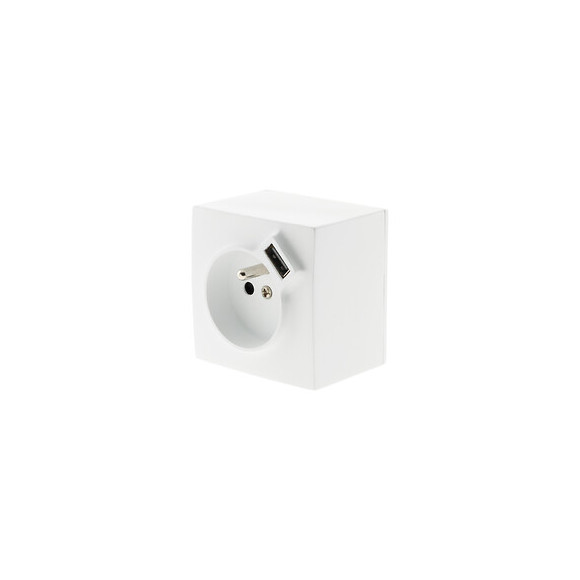 Prise 2p+t + Usb 2.4a En Saillie Blanc Ral 9010