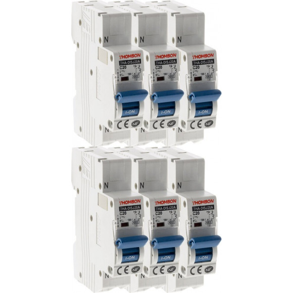 Lot De 6 Disjoncteurs À Connexions Automatiques Ph+n Thomson - 20a Nf