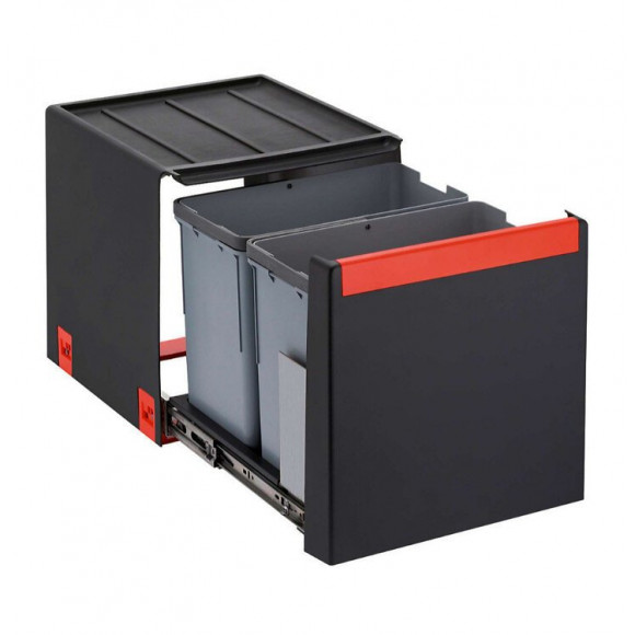 Poubelle 28l Noir Tri Des Déchets - 134.0039.332