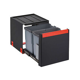 Poubelle 28l Noir Tri Des Déchets - 134.0039.332