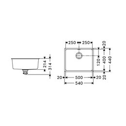 Evier À Encastrer 50cm Fragranit+ Graphite - 074831