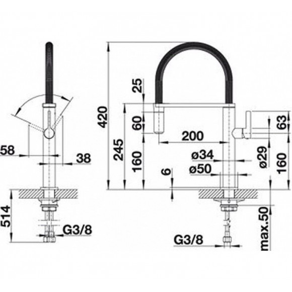 Mitigeur Avec Douchette Inox - 519844