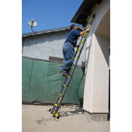 Echelle Télescopique Woerther 3m80 Avec Barre Stabilisatrice - Garantie 5 Ans - Qualité Supérieur