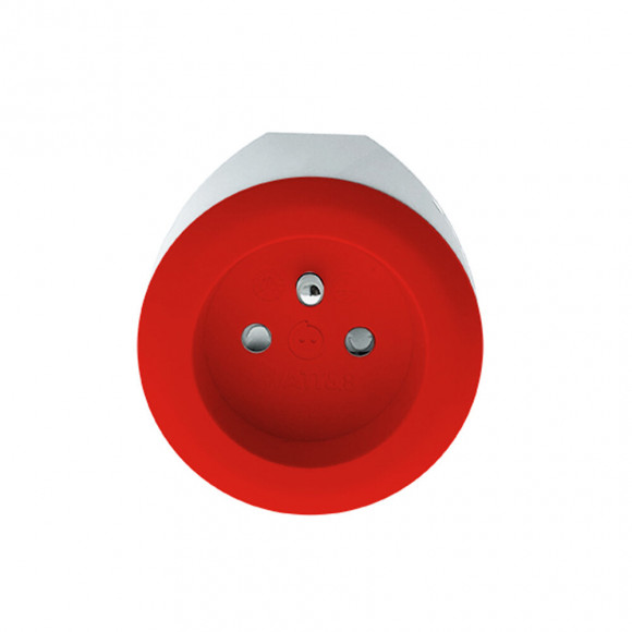 Prise Bewatt Avec Chargeur Usb Réversible (rouge) - Watt And Co