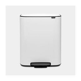 Poubelle À Pédale 2x30l Blanc - 211447