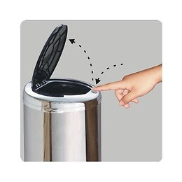 Poubelle De Cuisine Push Tokyo Argent Inox 50l