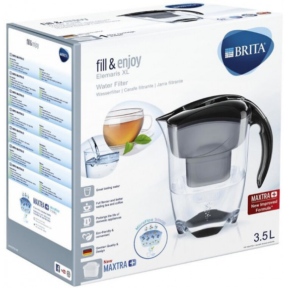 Carafe Filtrante 3,5l Noire Avec Cartouche Maxtra+ - 1024031