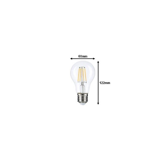 Ampoule E27 Led A60 12w Filament - Blanc Froid 6000k - 8000k - Silamp
