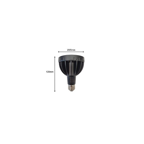 Ampoule E27 Led 35w Noire 220v Par30 30 Led - Blanc Froid 6000k - 8000k - Silamp