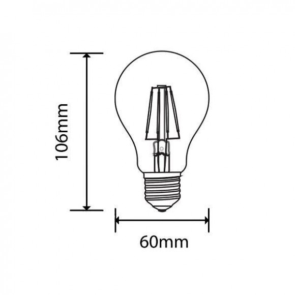 Ampoule E27 Led Dimmable 6w A60 Filament - Blanc Chaud 2300k - 3500k - Silamp