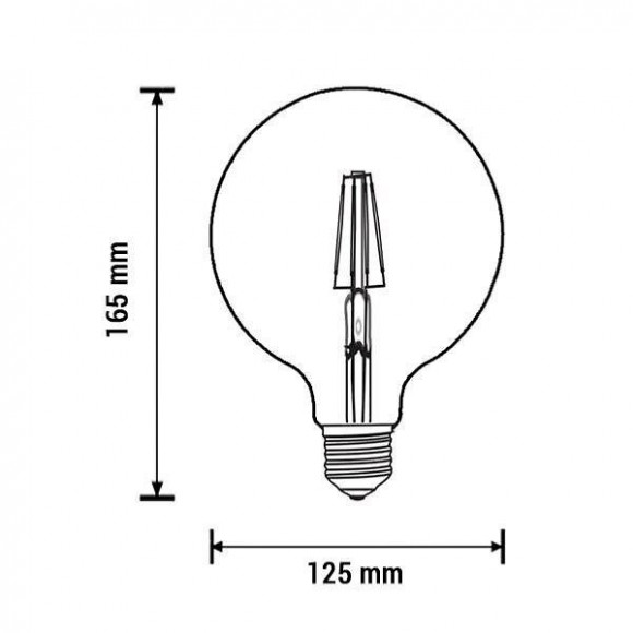 Ampoule E27 Led G125 6.5w Filament - Blanc Chaud 2300k - 3500k - Silamp