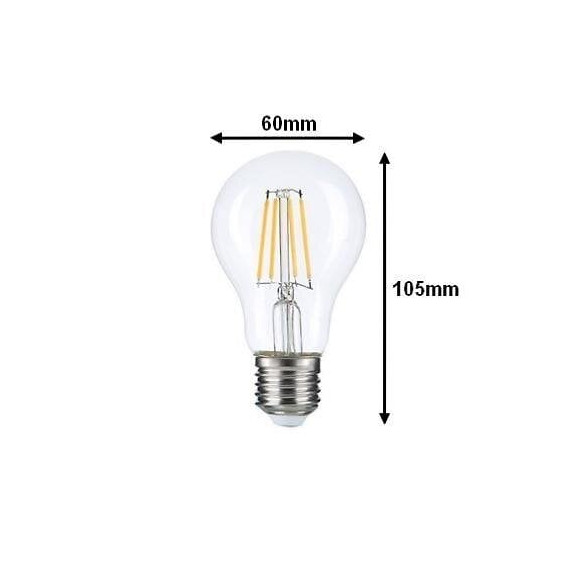 Ampoule E27 Led A60 8w Filament - Blanc Neutre 4000k - 5500k - Silamp