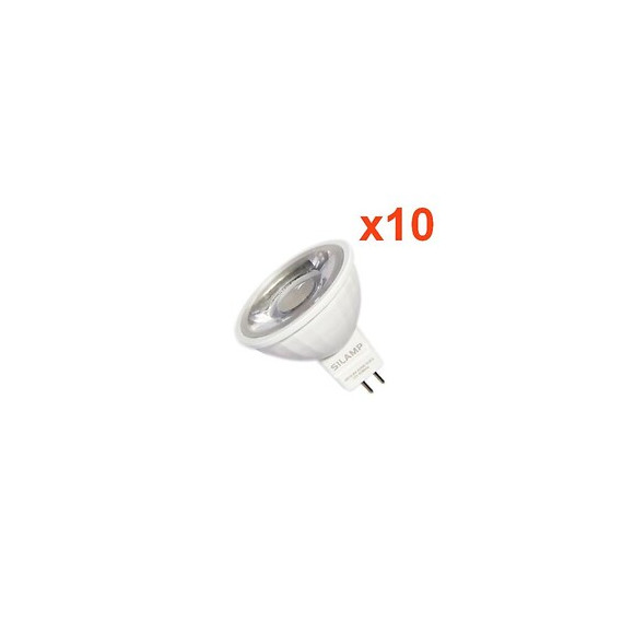 Ampoule Led Gu5.3 / Mr16 12v 8w Smd 80° (pack De 10) - Blanc Froid 6000k - 8000k - Silamp