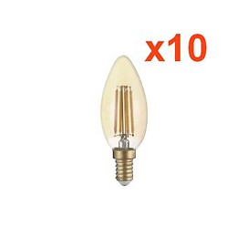 Ampoule E14 Led Filament 4w C35 Bougie  (pack De 10) - Blanc Chaud 2300k - 3500k - Silamp