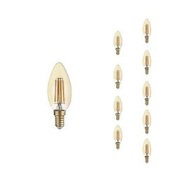 Ampoule E14 Led Filament 4w C35 Bougie  (pack De 10) - Blanc Chaud 2300k - 3500k - Silamp