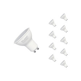 Ampoule Led Gu10 6w 220v Smd2835 Par16 10led 100° (pack De 10) - Blanc Froid 6000k - 8000k - Silamp