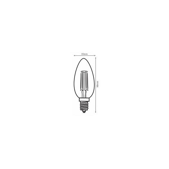 Ampoule E14 Led Filament 4w C35 Bougie - Blanc Chaud 2300k - 3500k - Silamp