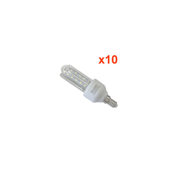 Ampoules Led E14 Lynx 7w 220v 360° Cfl - Pack De 10 - Blanc Neutre 4000k - 5500k - Silamp