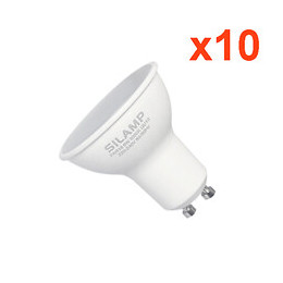 Ampoule Led Gu10 6w 220v Smd2835 Par16 10led 100° (pack De 10) - Blanc Chaud 2300k - 3500k - Silamp
