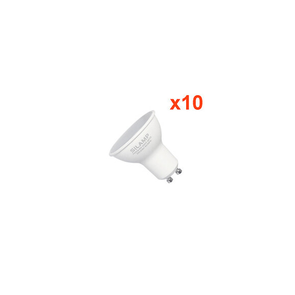 Ampoule Led Gu10 6w 220v Smd2835 Par16 10led 100° (pack De 10) - Blanc Chaud 2300k - 3500k - Silamp