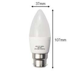 Ampoule Led B22 6w 220v C37 180° - Blanc Froid 6000k - 8000k - Silamp