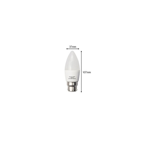 Ampoule Led B22 6w 220v C37 180° - Blanc Froid 6000k - 8000k - Silamp