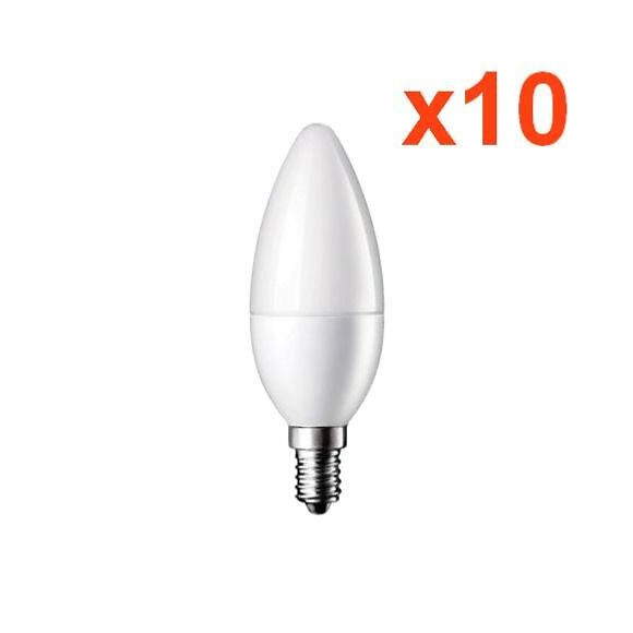 Ampoule E14 Led 6w 220v C37 180° (pack De 10) - Blanc Neutre 4000k - 5500k - Silamp