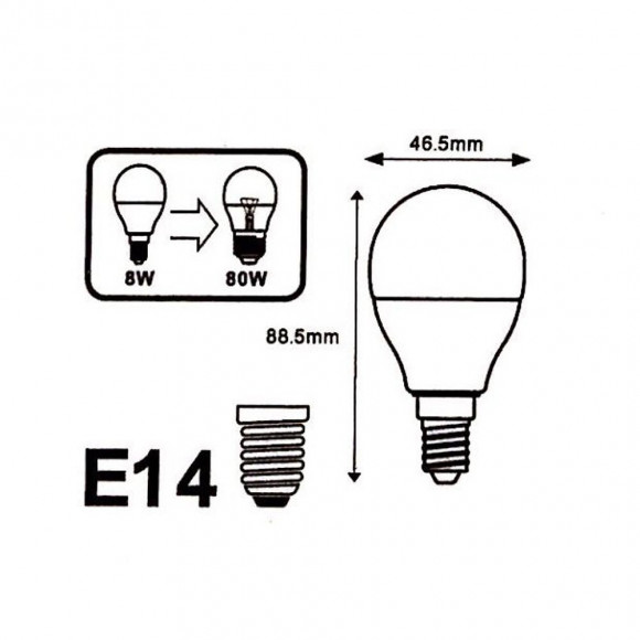 Ampoule E14 Led 6w 220v G45 Dimmable - Blanc Neutre 4000k - 5500k - Silamp