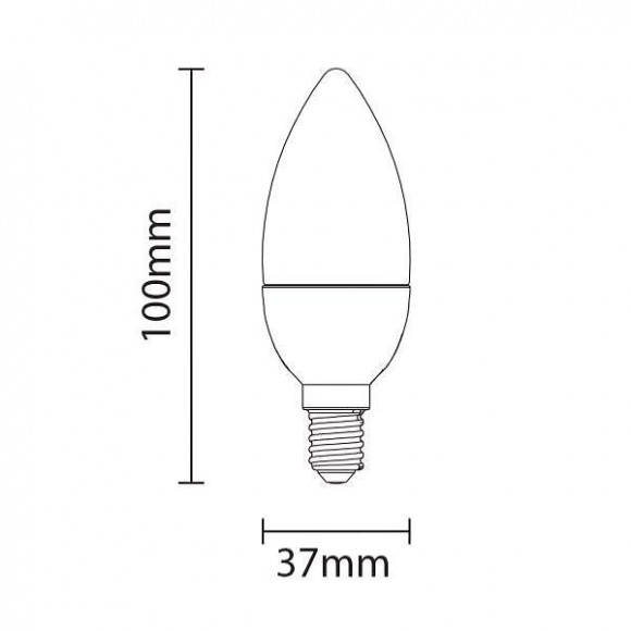 Ampoule E14 Led 4w 220v C37 180° - Blanc Chaud 2300k - 3500k - Silamp