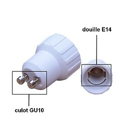 Adaptateur Gu10 Vers E14 - Blanc - Silamp
