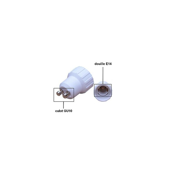 Adaptateur Gu10 Vers E14 - Blanc - Silamp