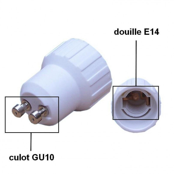 Adaptateur Gu10 Vers E14 - Blanc - Silamp