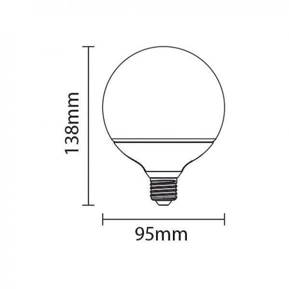 Ampoule E27 Led 15w G95 270° Globe - Blanc Chaud 2300k - 3500k - Silamp
