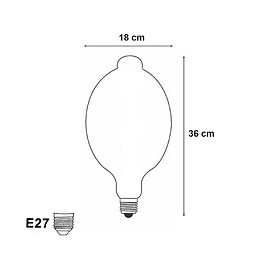 Ampoule E27 Led Filament 8w Bt180 Citron - Silamp