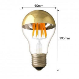 Ampoule E27 Led Filament 7w A60 Reflet Or - Blanc Chaud 2300k - 3500k - Silamp