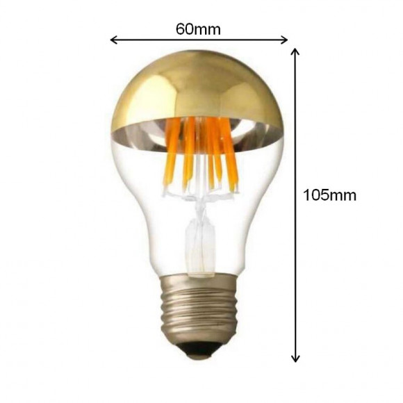 Ampoule E27 Led Filament 7w A60 Reflet Or - Blanc Chaud 2300k - 3500k - Silamp