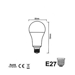 Ampoule E27 Led 20w 220v A80 - Blanc Froid 6000k - 8000k - Silamp
