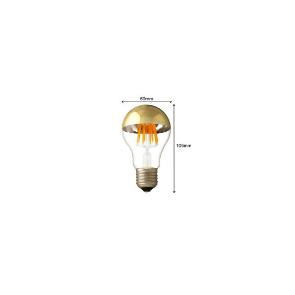 Ampoule E27 Led Filament 7w A60 Reflet Or - Blanc Chaud 2300k - 3500k - Silamp