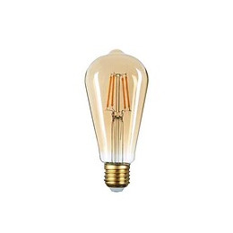 Ampoule E27 Led Filament 6w St64 Edison - Blanc Chaud 2300k - 3500k - Silamp