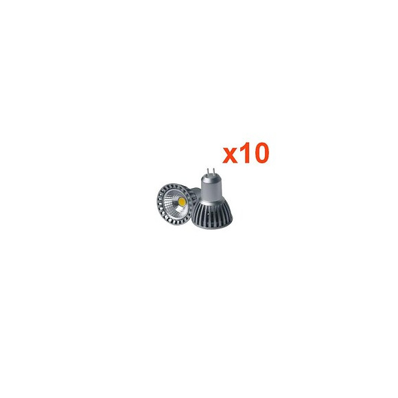 Ampoule Led Cob Gu5.3 / Mr16 12v 4w 50° (pack De 10) - Blanc Froid 6000k - 8000k - Silamp