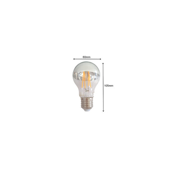 Ampoule E27 Led Filament 7w A60 Reflet Argent - Blanc Chaud 2300k - 3500k - Silamp