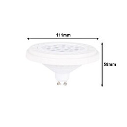 Ampoule Led Gu10 Ar111 15w 30° - Blanc Chaud 2300k - 3500k - Silamp
