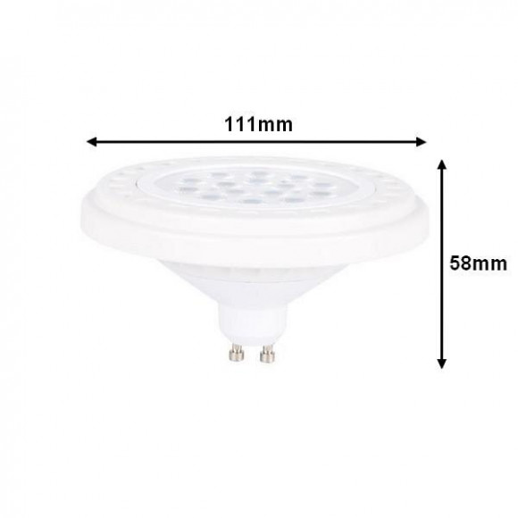Ampoule Led Gu10 Ar111 15w 30° - Blanc Chaud 2300k - 3500k - Silamp