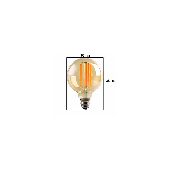Ampoule E27 Led Filament 6w 220v Cob G95 360° Globe Fumé - Blanc Chaud 2300k - 3500k - Silamp